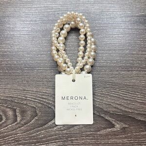 NWT Merona Cream Pearl Bracelet Trio